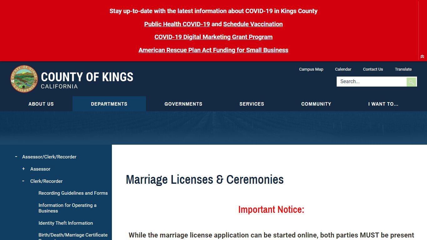 Marriage Licenses & Ceremonies | Kings County